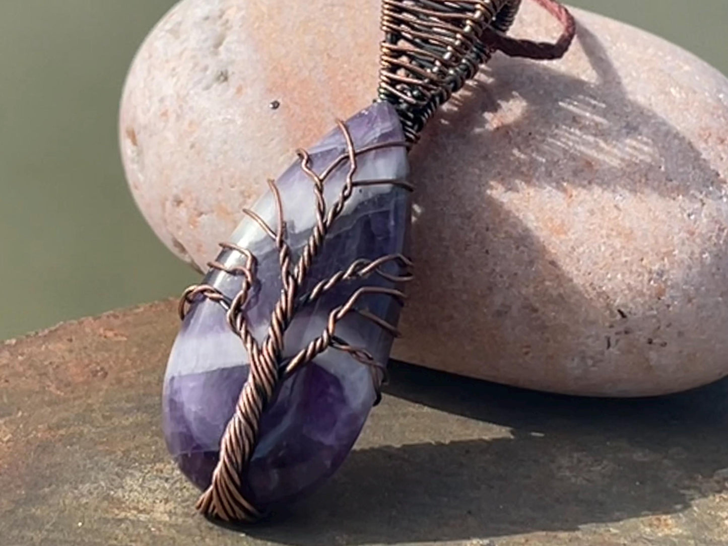 Amethyst necklace, boho necklace, gift for her, tree of life necklace, boho necklace, tree of life pendant. Tree of life jewellery