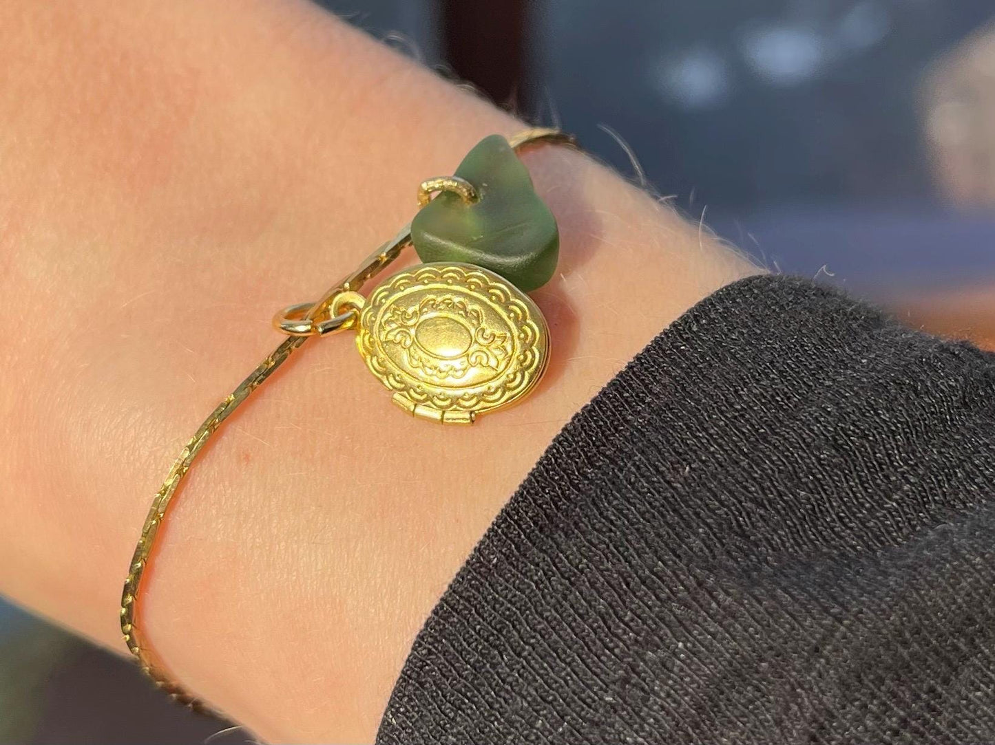 Recycled bracelet, boho bracelet, boho gift for her, ethical jewellery, eco friendly jewellery, sea glass bracelet, sea glass jewellery