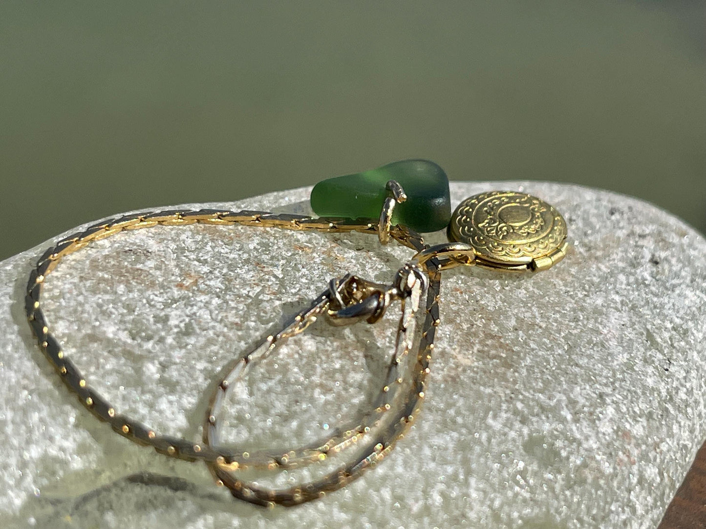 Recycled bracelet, boho bracelet, boho gift for her, ethical jewellery, eco friendly jewellery, sea glass bracelet, sea glass jewellery