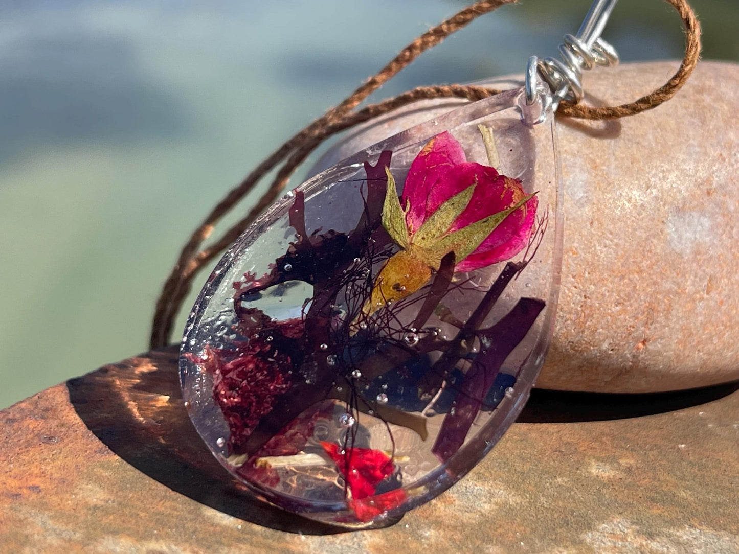Rose pendant, flower necklaces, romantic gift for her, light necklace, boho necklace, unique necklaces, handmade necklaces, unique jewellery