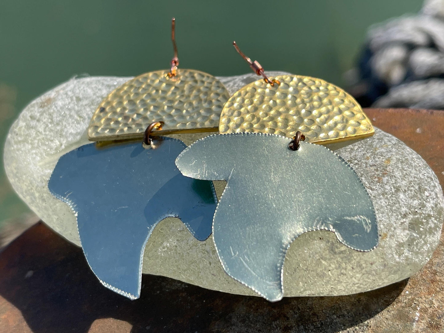 Tin can earrings, ethical jewellery, recycled jewellery, eco friendly jewellery, eco earrings, gift for her, fun earrings, eco friendly gift