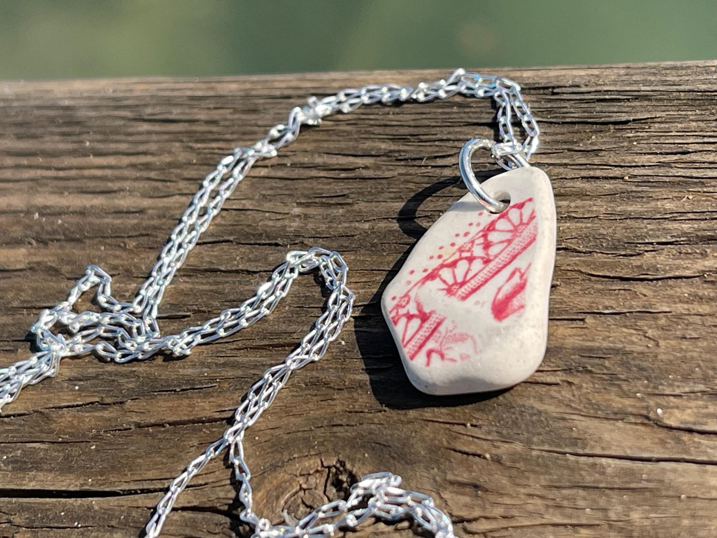 Recycled necklace, ceramic necklace, eco friendly gift for her. Handmade necklace, ceramic jewellery, boho necklace, ethical jewellery.