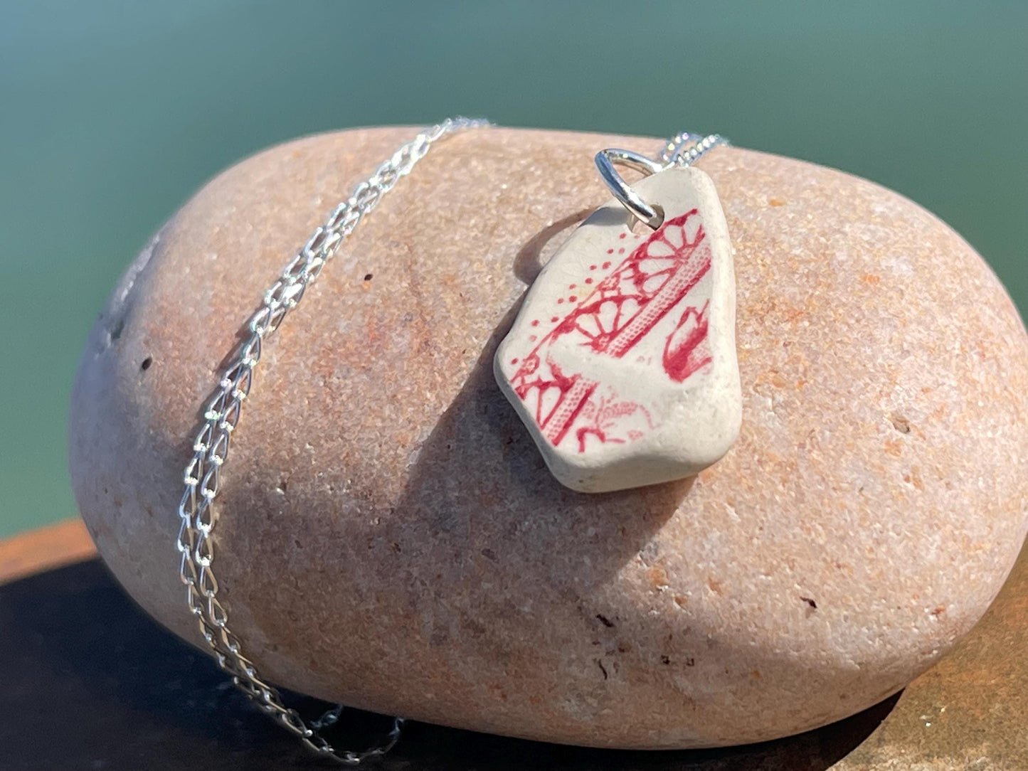 Recycled necklace, ceramic necklace, eco friendly gift for her. Handmade necklace, ceramic jewellery, boho necklace, ethical jewellery.
