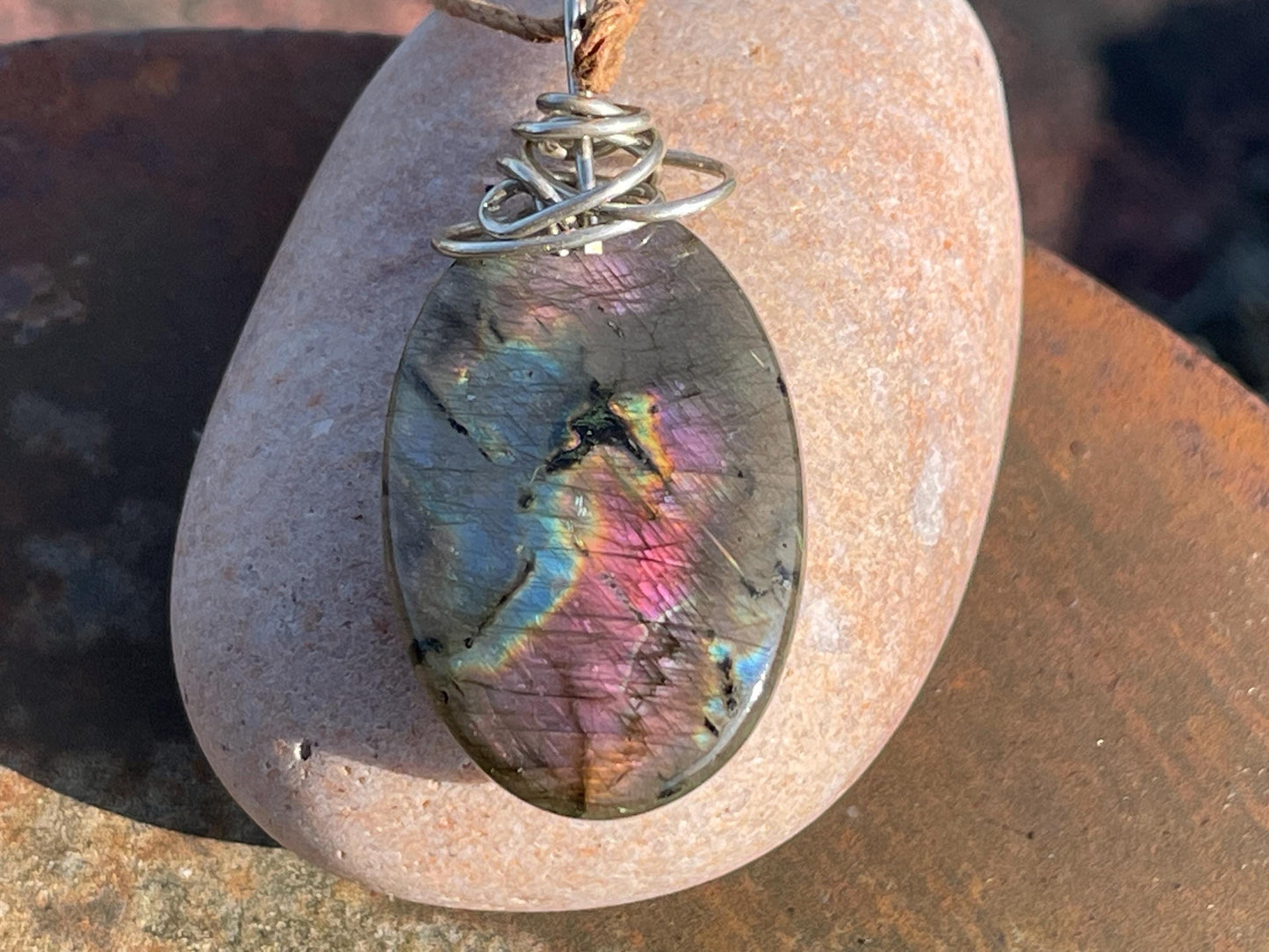 Labradorite necklace, labradorite jewellery. Unusual necklace, boho gift for her, hippy jewellery, labradorite pendant, eco conscious gift