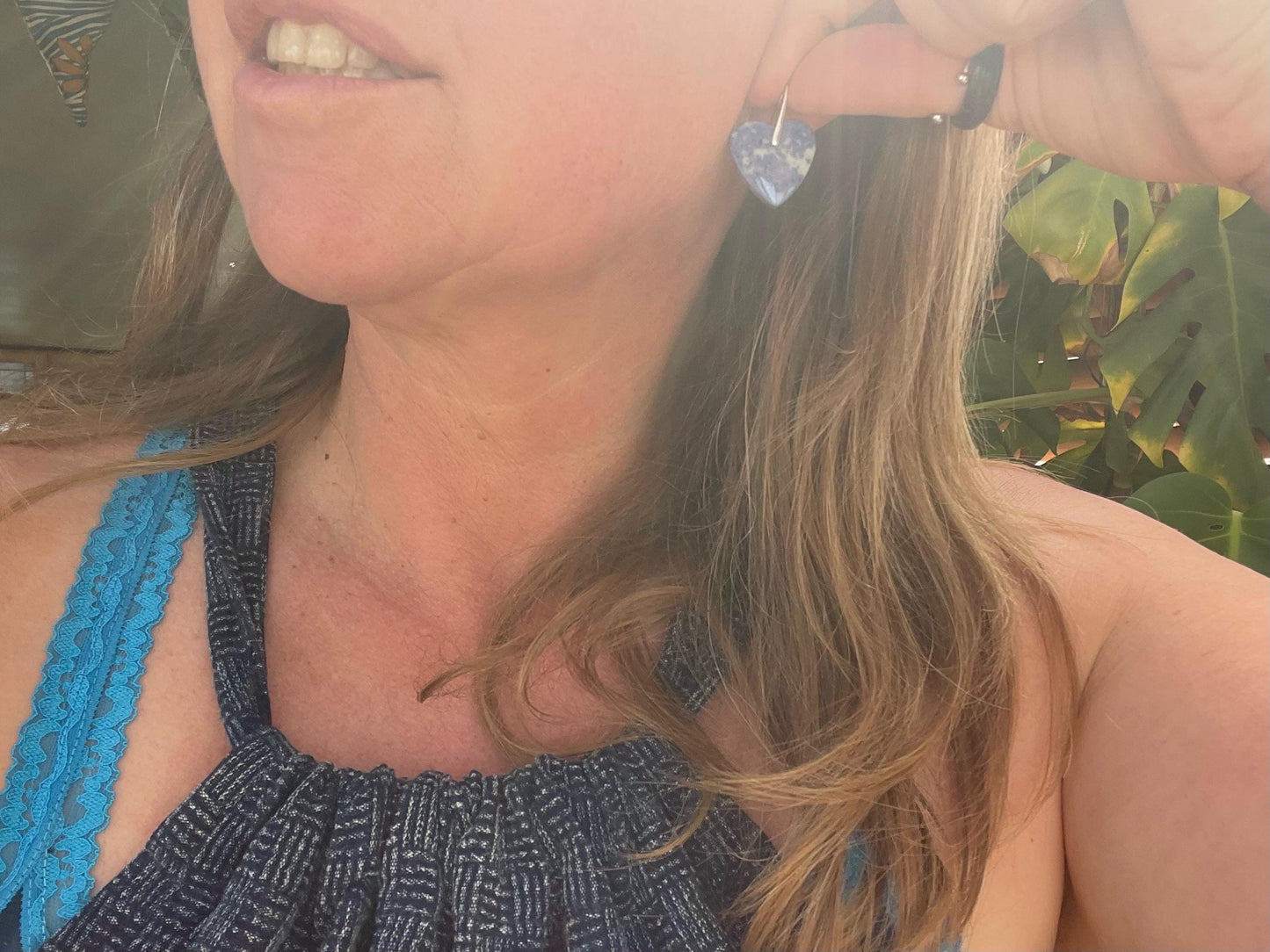 Lapis gemstone heart earrings. Ethical jewellery, blue gemstone earrings. Stunning unique jewellery. Unique gifts. Unique lapis earrings.