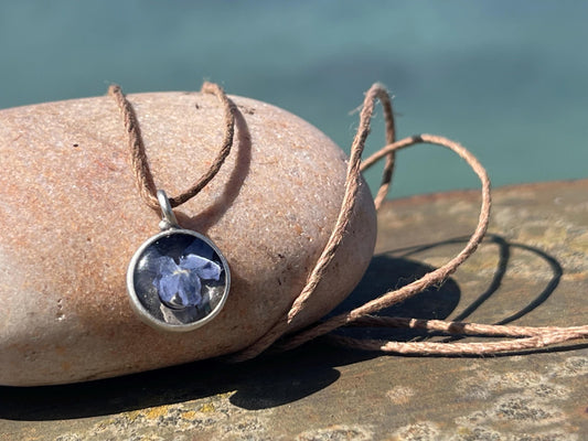 Forget-me-not romantic necklace. Romantic gift for her, birthday gift, unusual gift Ethical jewellery, handmade necklace, remembrance gift