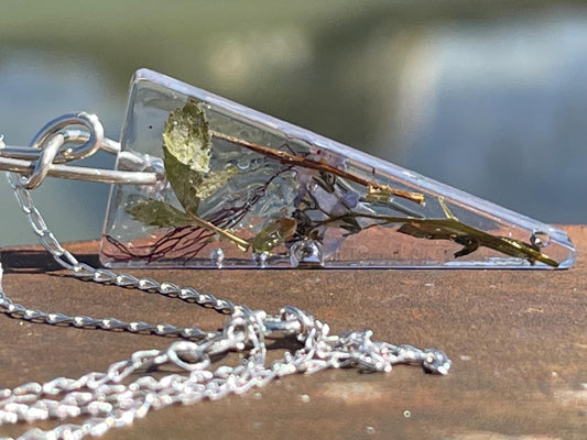 Forget-me-not necklace on recycled sterling silver.  Boho gift for her, flower pendant, boho jewellery, handmade necklace, remembrance gift