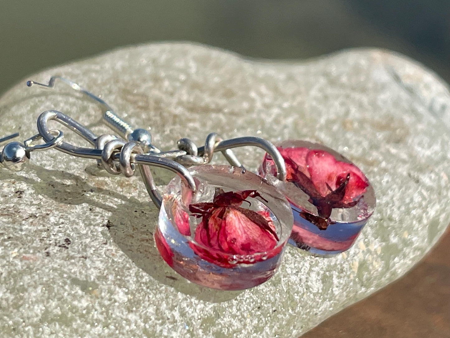 Rose earrings, flower earrings, romantic gift for her, light earrings, boho earrings, unique earrings, handmade earrings, unique jewellery