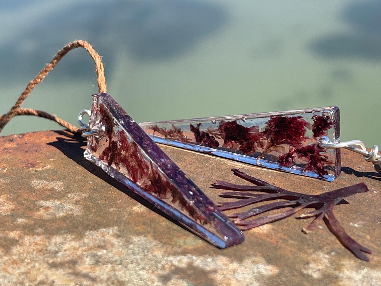 Seaweed necklace, gift for ocean lover, unique pendant, handmade necklace, boho necklace, unique jewellery ,unusual necklace, gift for her
