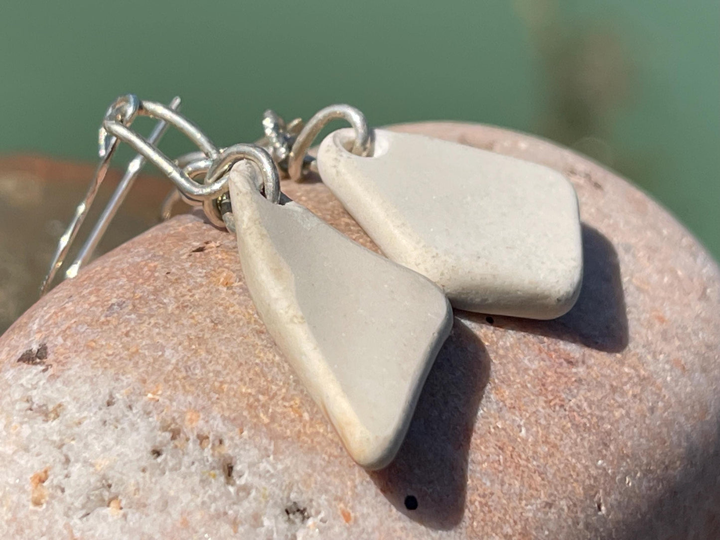 Pink recycled earrings. Ceramic earrings, handmade earrings, eco friendly earrings, boho earrings. Ethical jewellery, unique gift for her