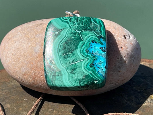 Chrysocolla Malachite necklace, ethical jewellery, bohemian necklace, unusual jewellery, malachite pendant, green gemstone necklace