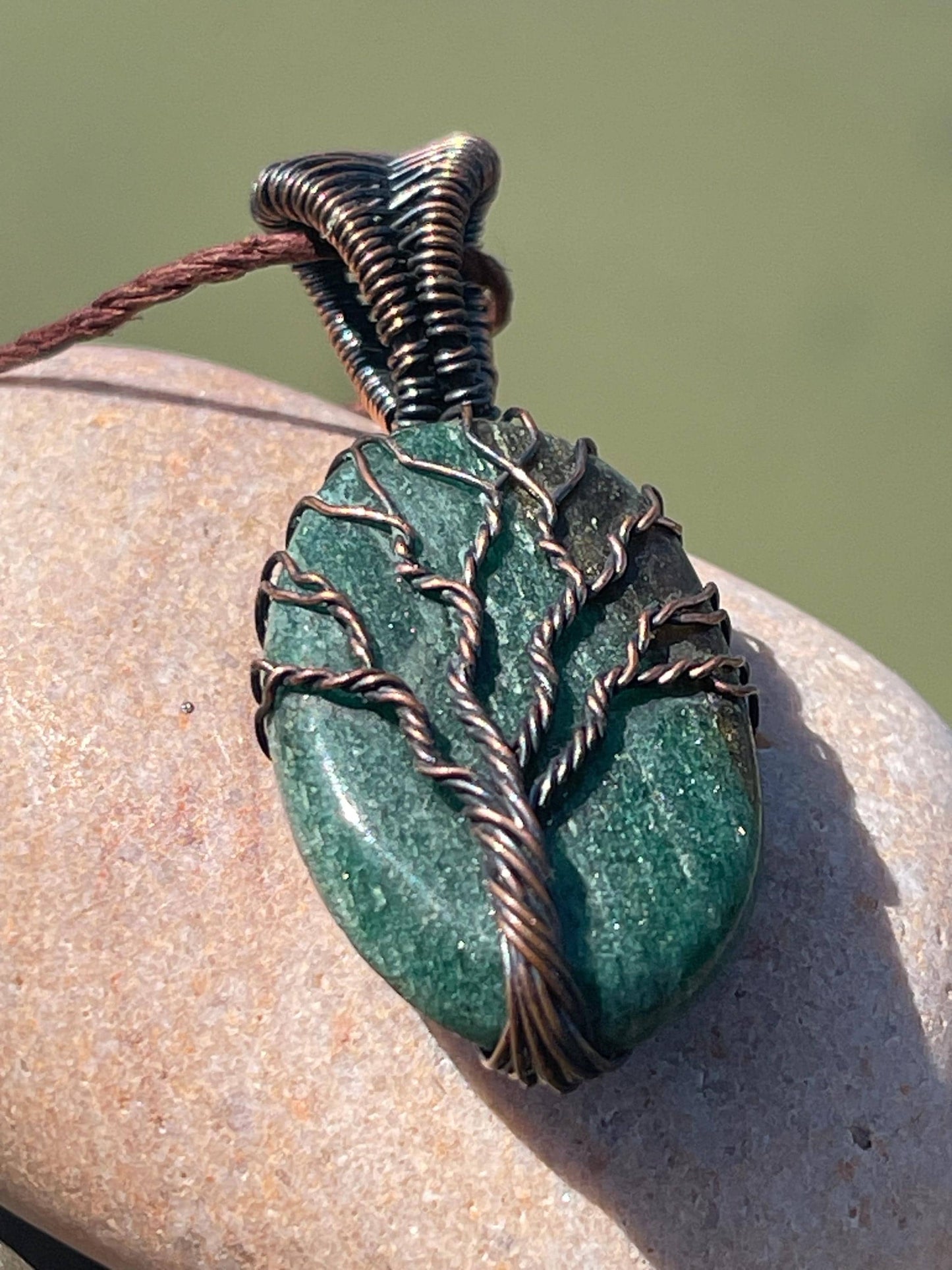 Aventurine necklace, tree of life pendant, tree of life necklace, boho jewellery, tree of life jewellery, boho jewellery, unusual jewellery