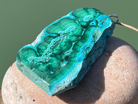 Chrysocolla Malachite necklace, ethical jewellery, bohemian necklace, unusual jewellery, malachite pendant, green gemstone necklace