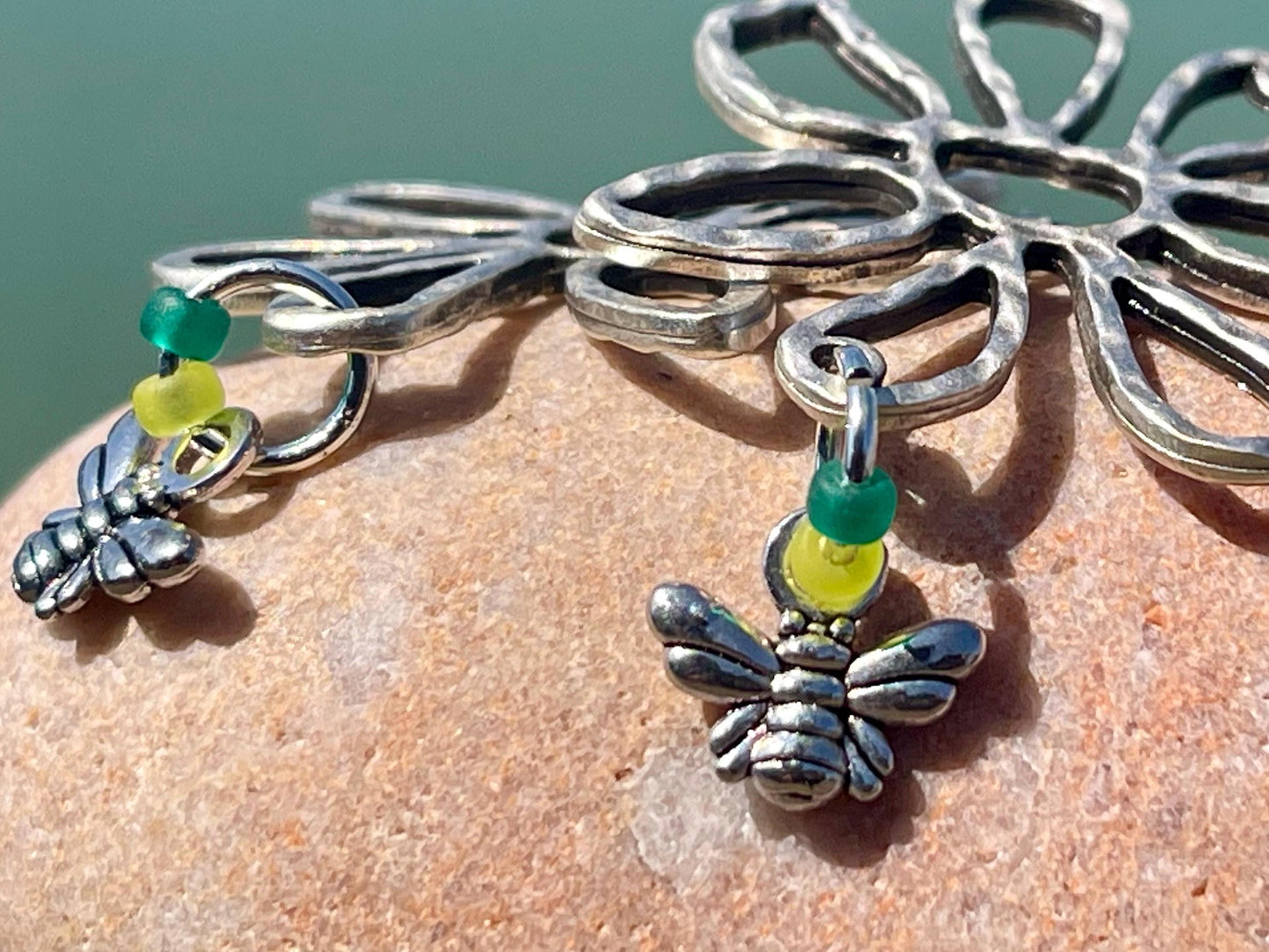 Recycled silver bee earrings, bee jewellery, gift for gardener, Gift for her, unusual earrings, ethical jewellery, boho handmade earrings