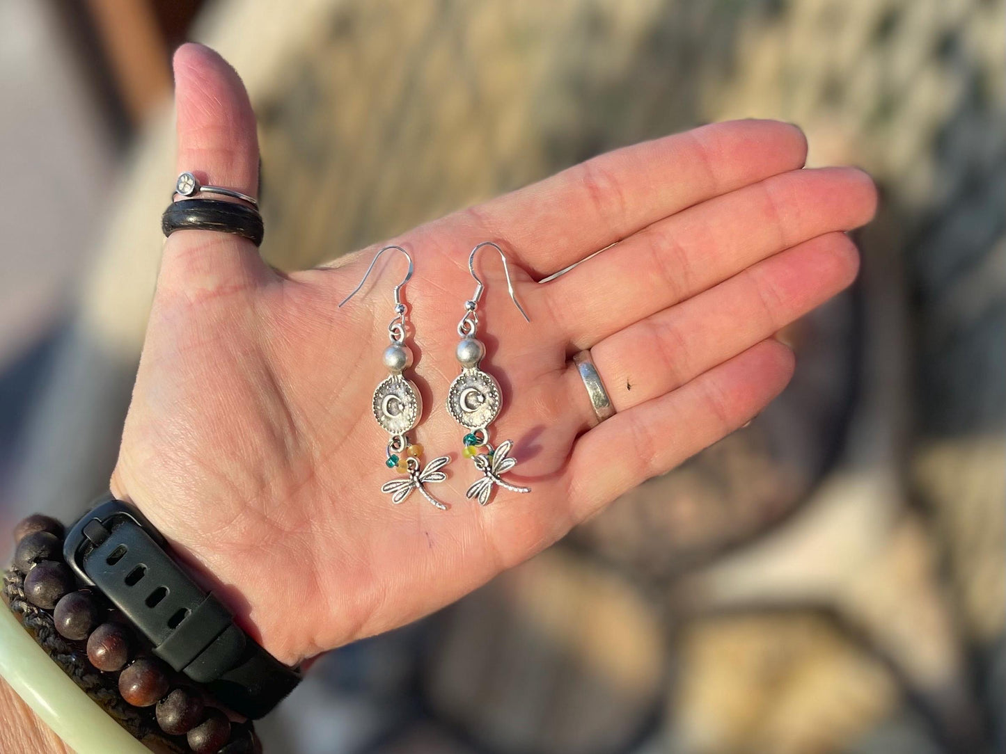 Dragonfly earrings. Gift for her, ethical jewellery dragonfly jewellery, dragonfly presents.