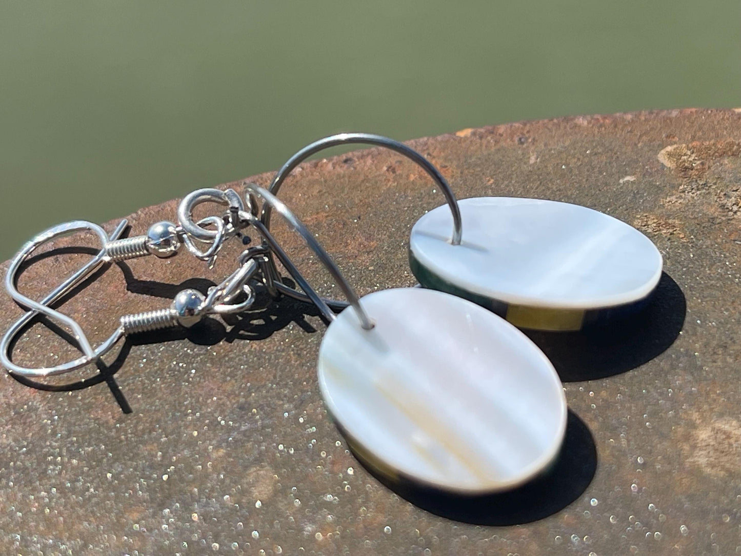 Fused gemstone earrings on recycled sterling silver. Ethical jewellery, kite earrings. Stunning unique jewellery. Unusual earrings.