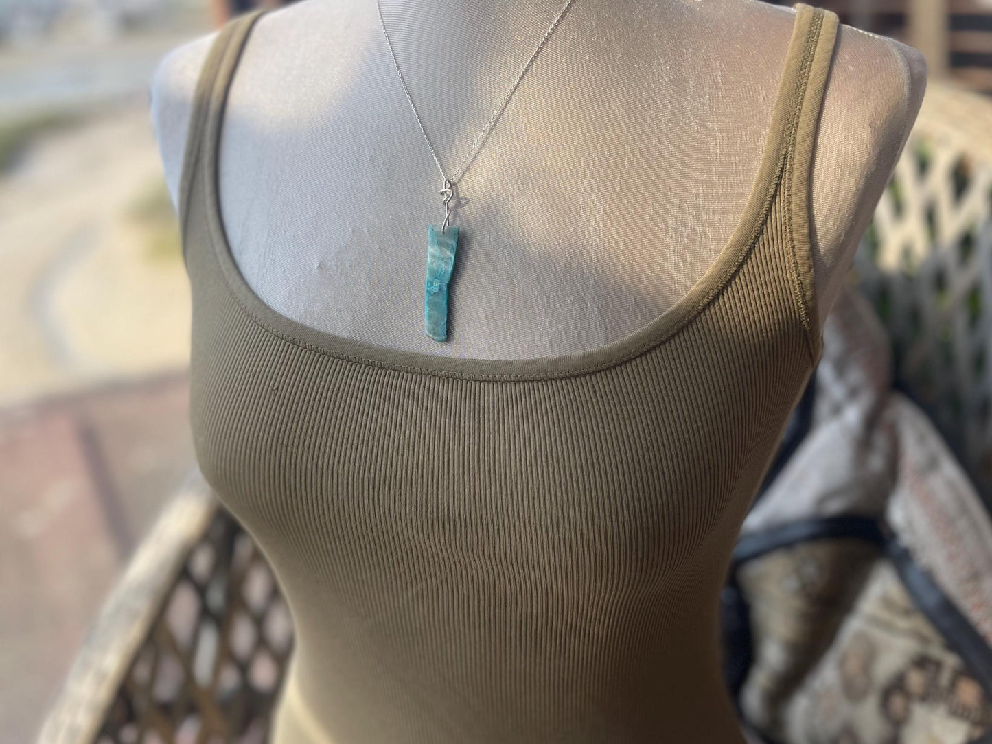 Chrysocolla Malachite necklace, ethical jewellery, bohemian necklace, unusual jewellery, malachite pendant, blue gemstone necklace