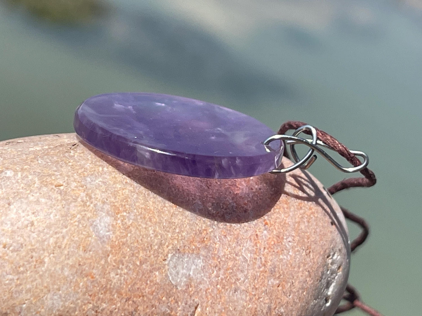 Amethyst pendant, amethyst necklace, amethyst jewellery, gift for him, boho handmade necklace,  romantic gift for her, ethical jewellery