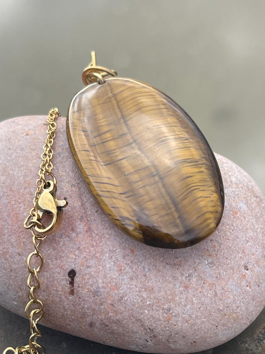 Tigers eye necklace, unique handmade necklace, ethical jewellery, handmade necklace, recycled, eco friendly jewellery. Tigers eye jewellery.