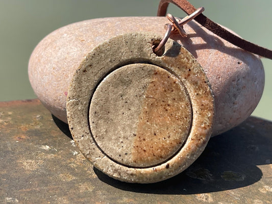 Handmade necklace made from Sussex clay. Ceramic necklace, earthy necklace, pottery necklace, unique necklace, boho unique jewellery