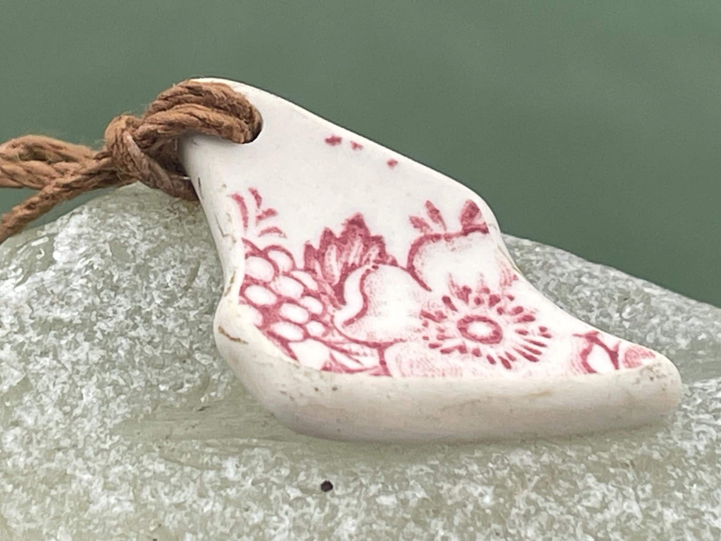 Eco friendly necklace, pink ceramic necklace, eco friendly gift for her. Ethical jewellery, boho gift for ocean lover. Boho beach jewellery