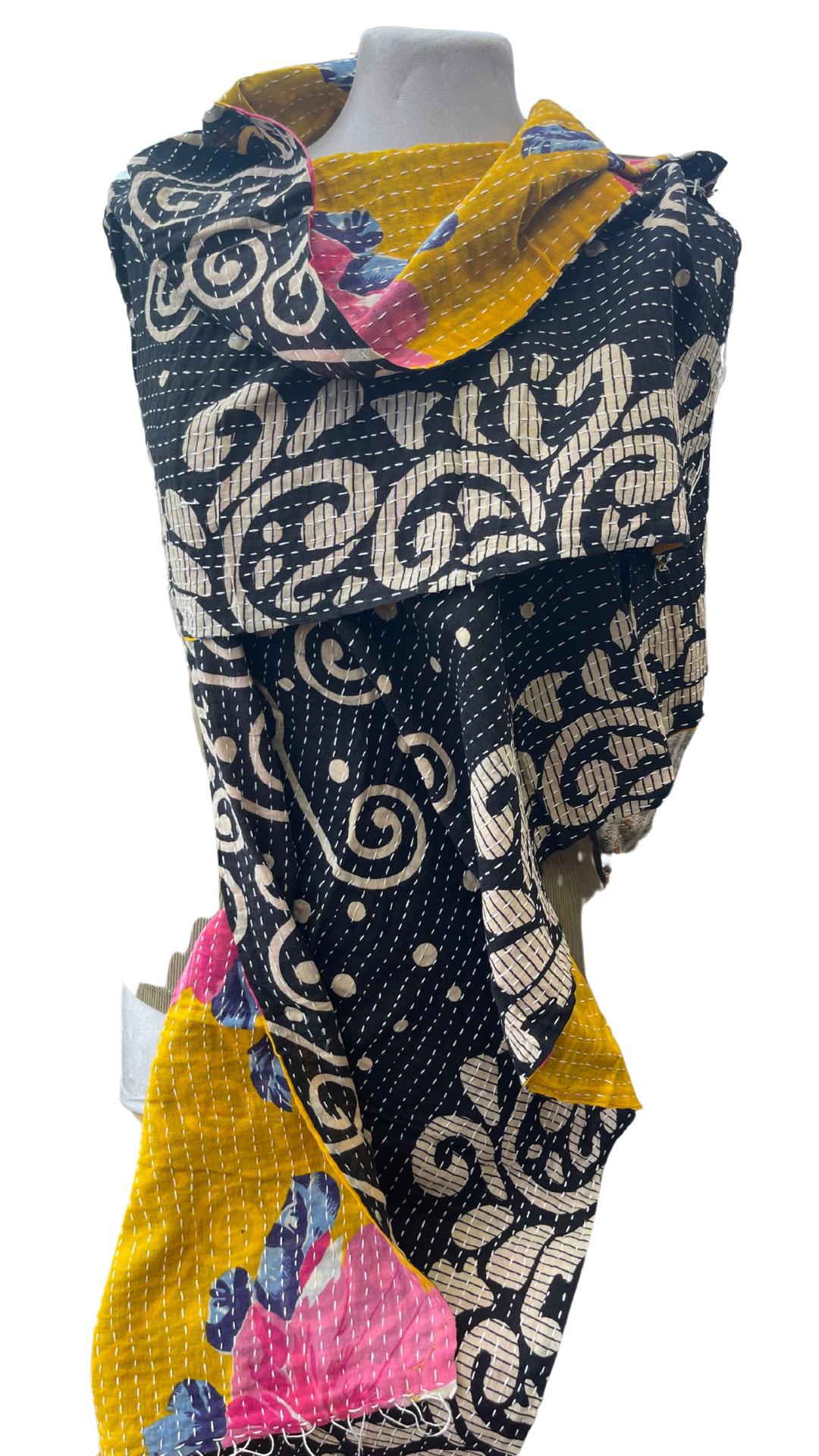 SALE. Boho Cotton Wrap Scarf, Eco-Friendly Handmade Shawl Gift for Her