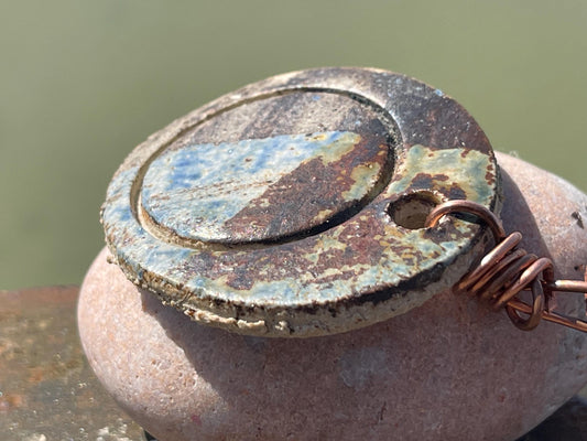 Handmade necklace made from Sussex clay. Ceramic necklace, earthy necklace, pottery necklace, unique necklace, boho unique jewellery