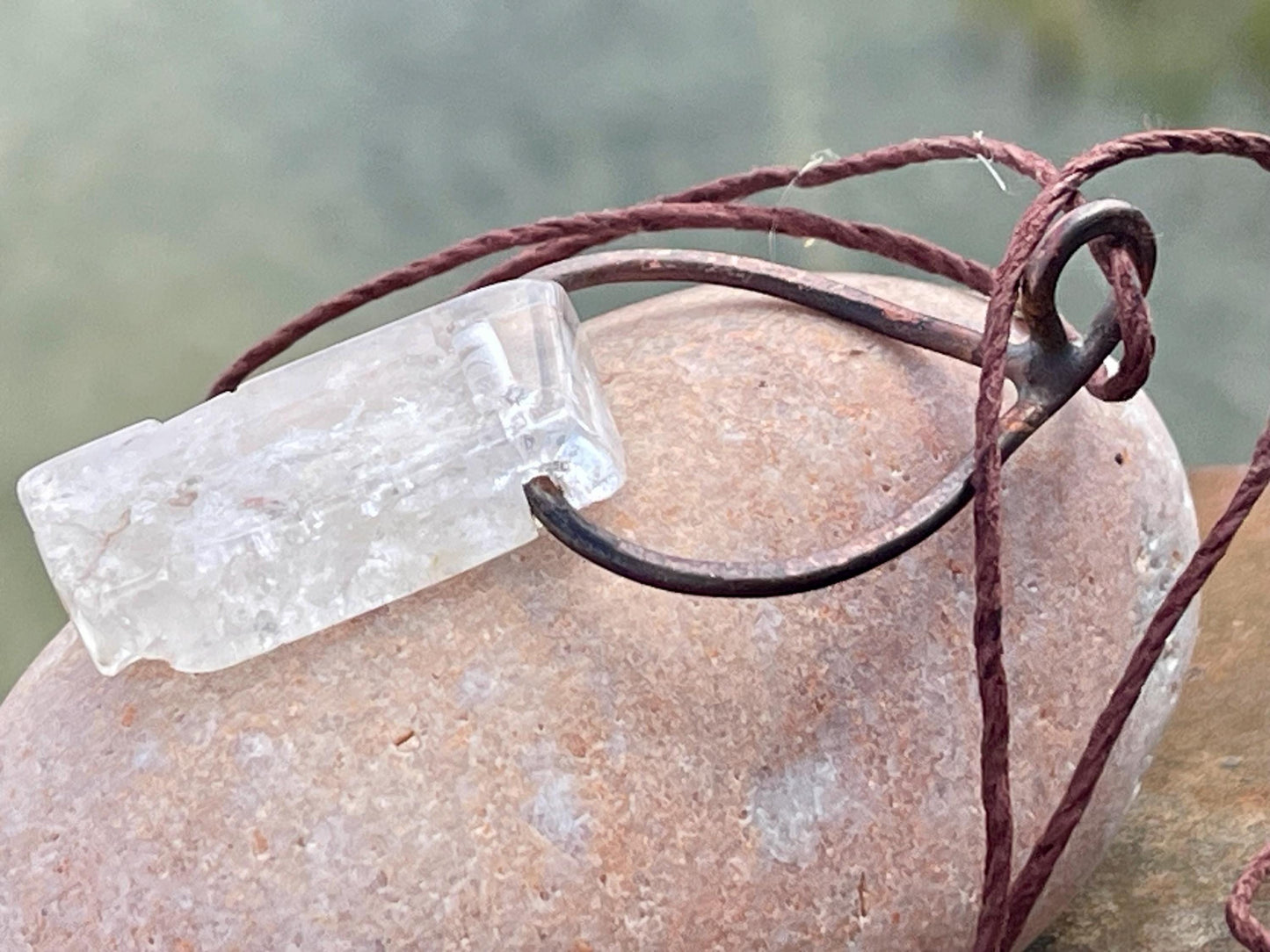Quartz pendants, quartz necklace, raw quartz jewellery, gift for him, boho handmade necklace, romantic gift for her, ethical jewellery