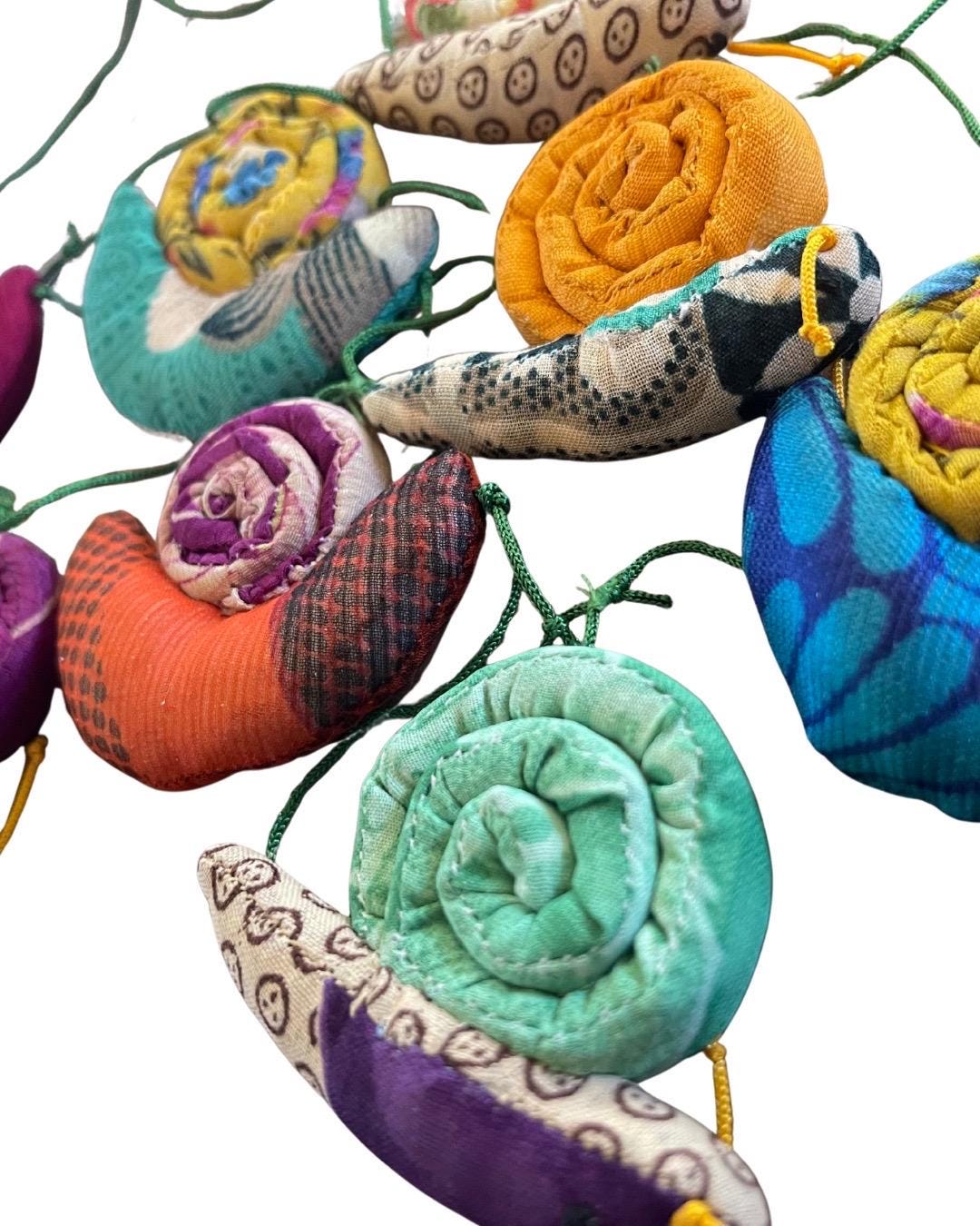 Snail garland for the home, garden, festivals, parties and weddings. Snail decorations. Gift for snail lover. Boho decorations for the home.