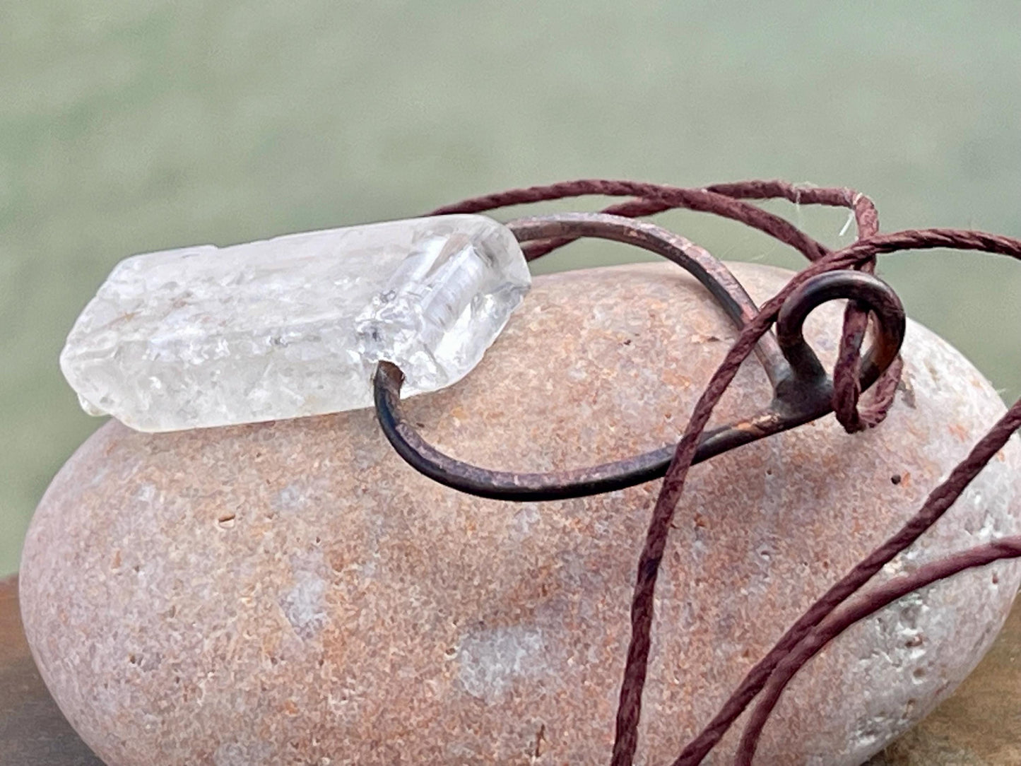 Quartz pendants, quartz necklace, raw quartz jewellery, gift for him, boho handmade necklace, romantic gift for her, ethical jewellery