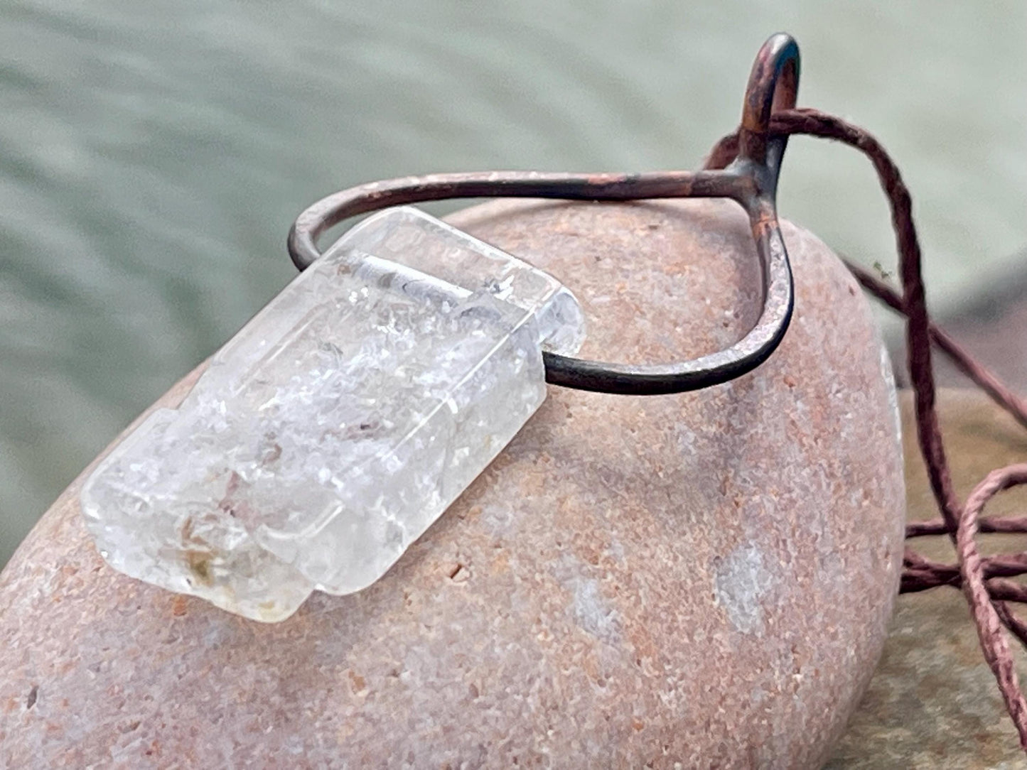 Quartz pendants, quartz necklace, raw quartz jewellery, gift for him, boho handmade necklace, romantic gift for her, ethical jewellery