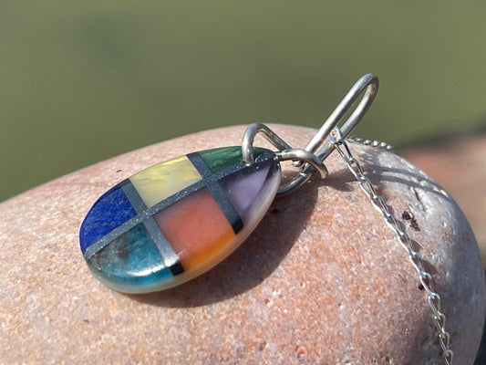 Fused gemstone necklace on recycled sterling silver. Ethical jewellery, lStunning unique jewellery. Unusual pendants.