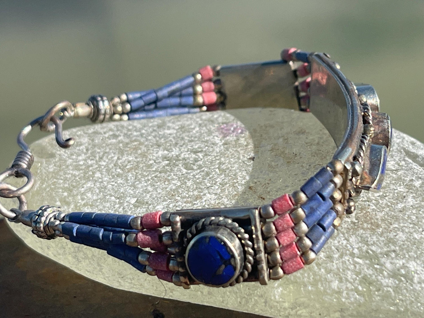 Vintage lapis bangle, vintage jewellery, ethical jewellery, belly dance bracelet, boho bracelet, lapis bracelet, vintage lapis jewellery