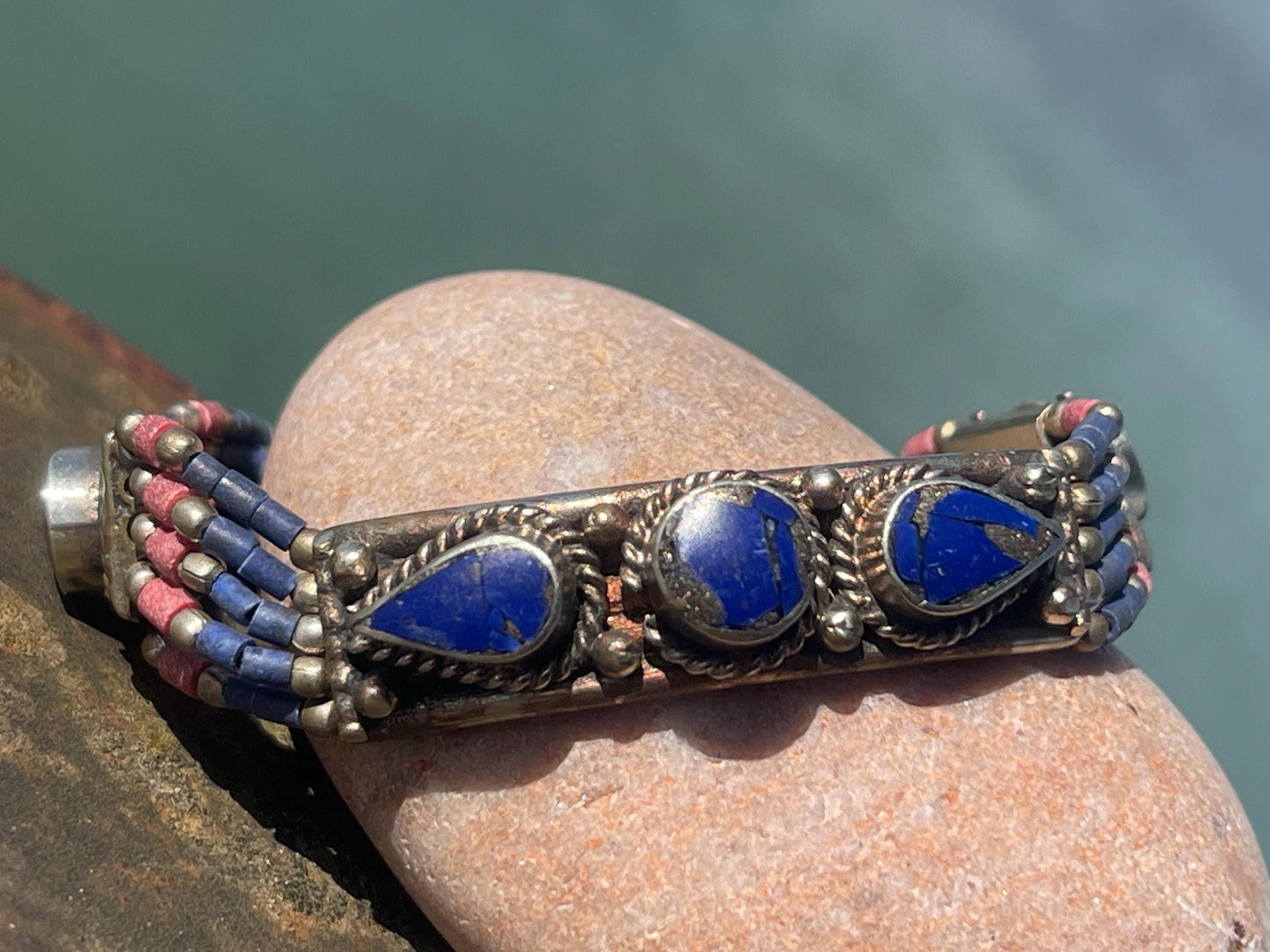 Vintage lapis bangle, vintage jewellery, ethical jewellery, belly dance bracelet, boho bracelet, lapis bracelet, vintage lapis jewellery