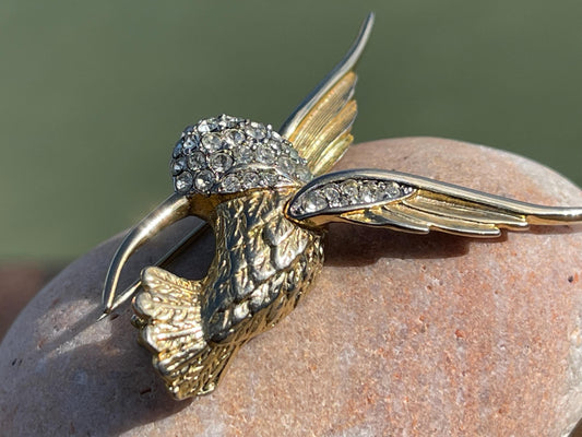 Hummingbird brooch, vintage jewellery, retro jewellery, unusual jewellery, bird brooch, eco friendly gifts for her, ethical jewellery