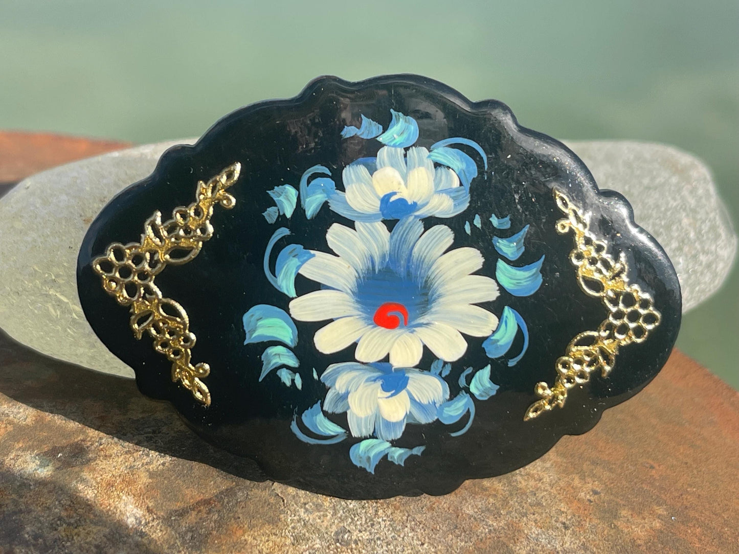 Vintage Russian brooch. Recycled brooch, eco friendly jewellery, ethical jewellery, large brooch. Eco friendly gifts, boho jewellery