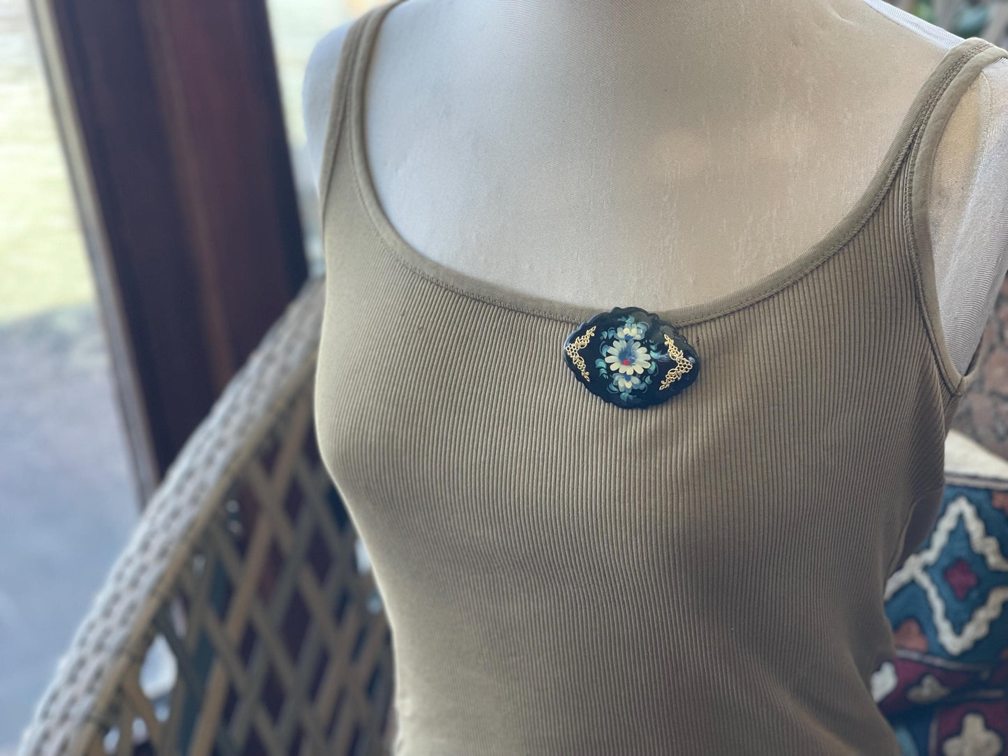 Vintage Russian brooch. Recycled brooch, eco friendly jewellery, ethical jewellery, large brooch. Eco friendly gifts, boho jewellery