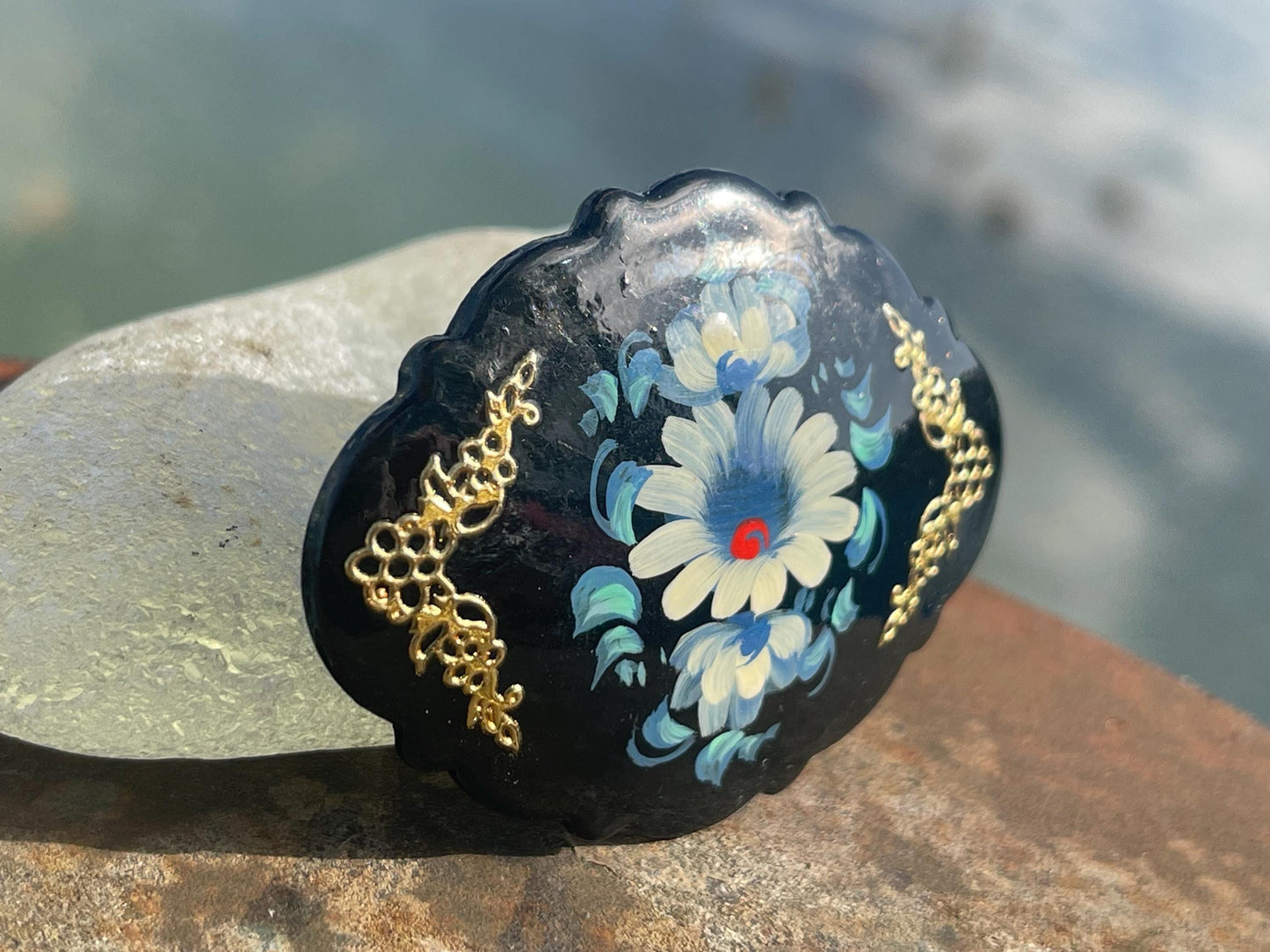 Vintage Russian brooch. Recycled brooch, eco friendly jewellery, ethical jewellery, large brooch. Eco friendly gifts, boho jewellery