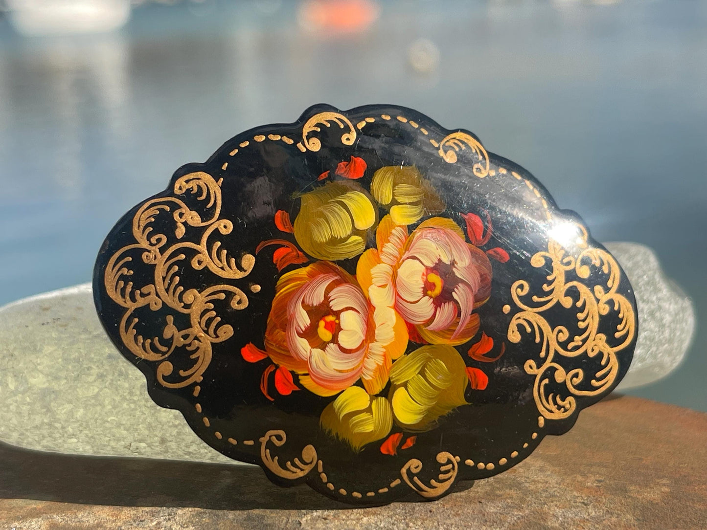 Vintage Russian brooch. Recycled brooch, eco friendly jewellery, ethical jewellery, large brooch. Eco friendly gifts, boho jewellery