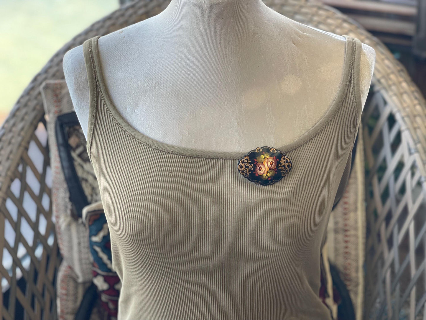 Vintage Russian brooch. Recycled brooch, eco friendly jewellery, ethical jewellery, large brooch. Eco friendly gifts, boho jewellery