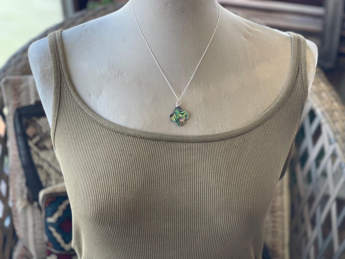 Abalone necklace, abalone jewellery, abalone pendant. Unusual gift for her or gift for him.unique necklace, boho pendant, handmade jewellery