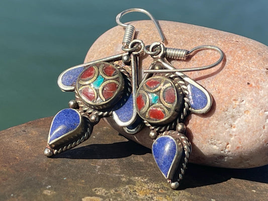 Vintage earrings, unusual jewellery, ethical jewellery, gypsy earrings. Eco friendly jewellery. Ethical jewellery. Sustainable jewellery.