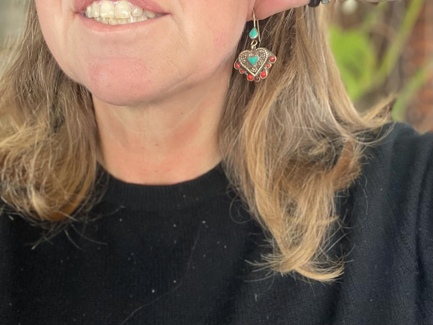 Gypsy jewellery, vintage heart earrings, heart jewellery, ethical jewellery, gypsy earrings, romantic gifts, eco friendly jewellery