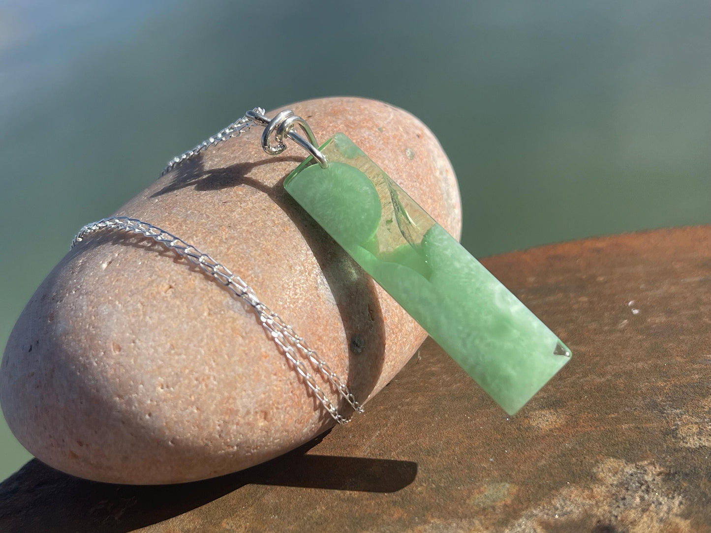 Green onyx pendant, green necklace, green jewellery, gift for him, boho handmade necklace,  romantic gift for her, ethical jewellery