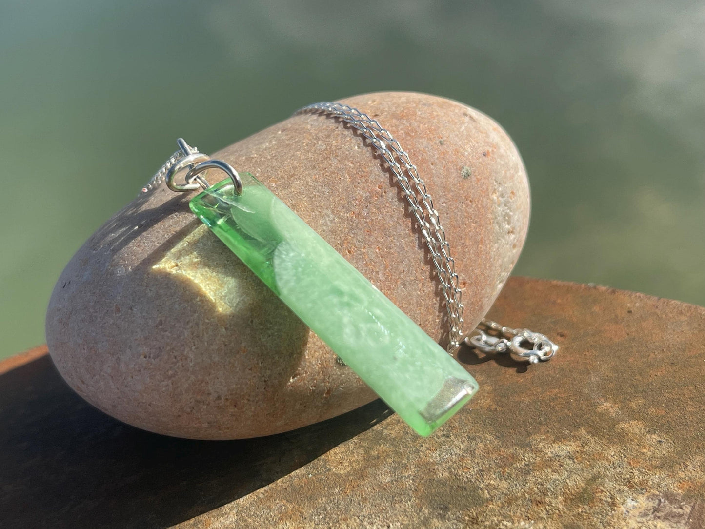 Green onyx pendant, green necklace, green jewellery, gift for him, boho handmade necklace,  romantic gift for her, ethical jewellery