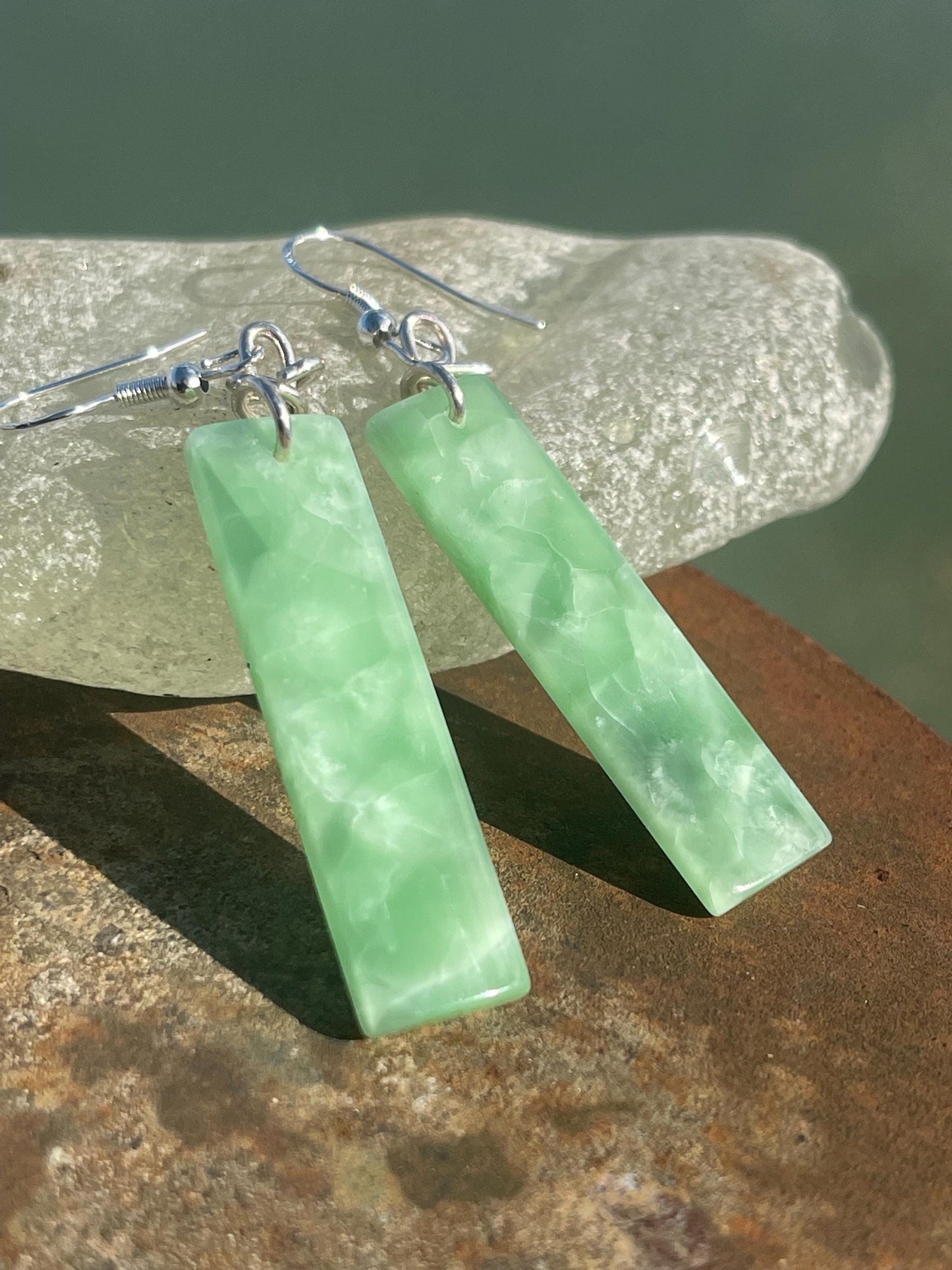 Green onyx earrings, green earrings, green jewellery, green onyx jewellery, handmade earrings,  romantic gift for her, ethical jewellery
