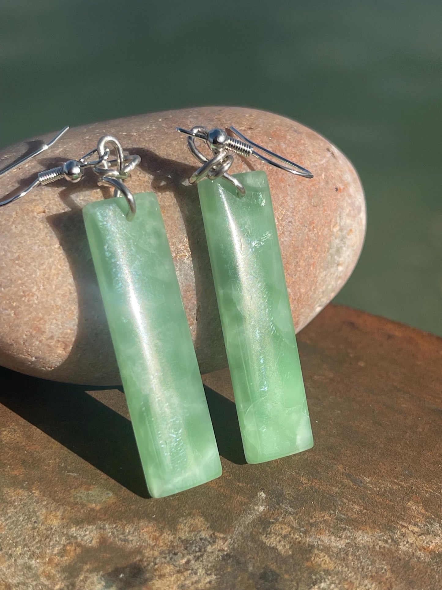 Green onyx earrings, green earrings, green jewellery, green onyx jewellery, handmade earrings,  romantic gift for her, ethical jewellery