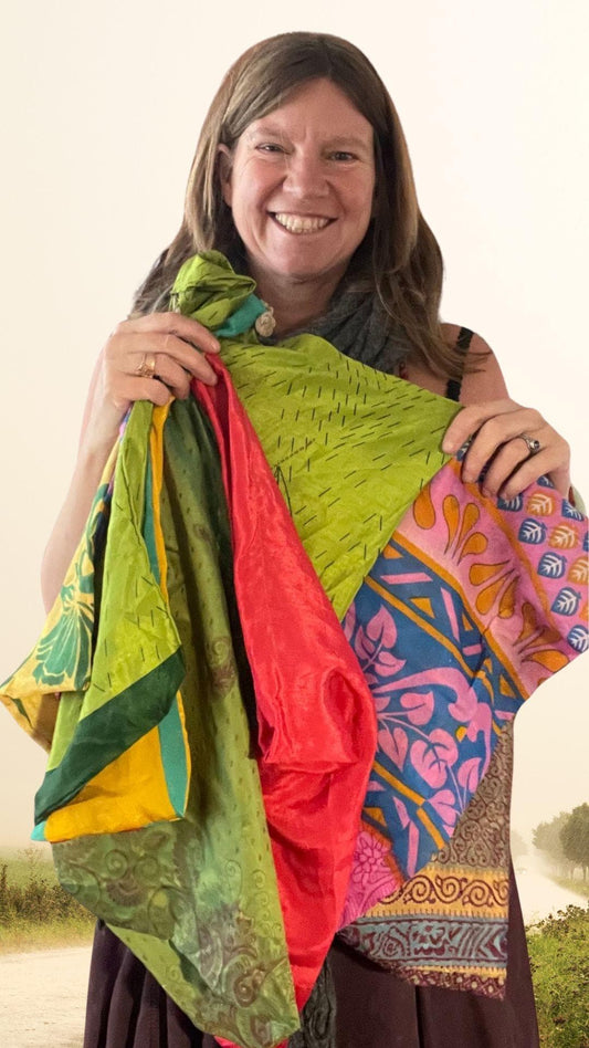 Large recycled sari bags. Alternative eco friendly wrapping option. Recycled bags for gifts. Recycled gift bags. Ethical draw string bags.