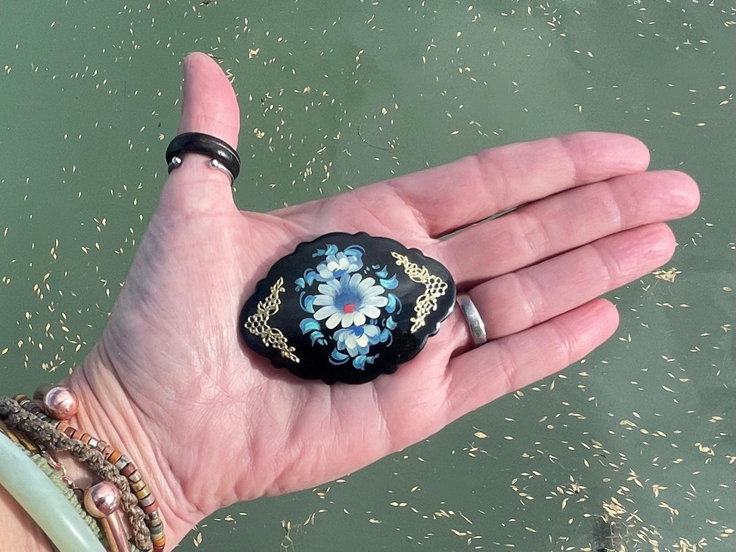 Vintage Russian brooch. Recycled brooch, eco friendly jewellery, ethical jewellery, large brooch. Eco friendly gifts, boho jewellery