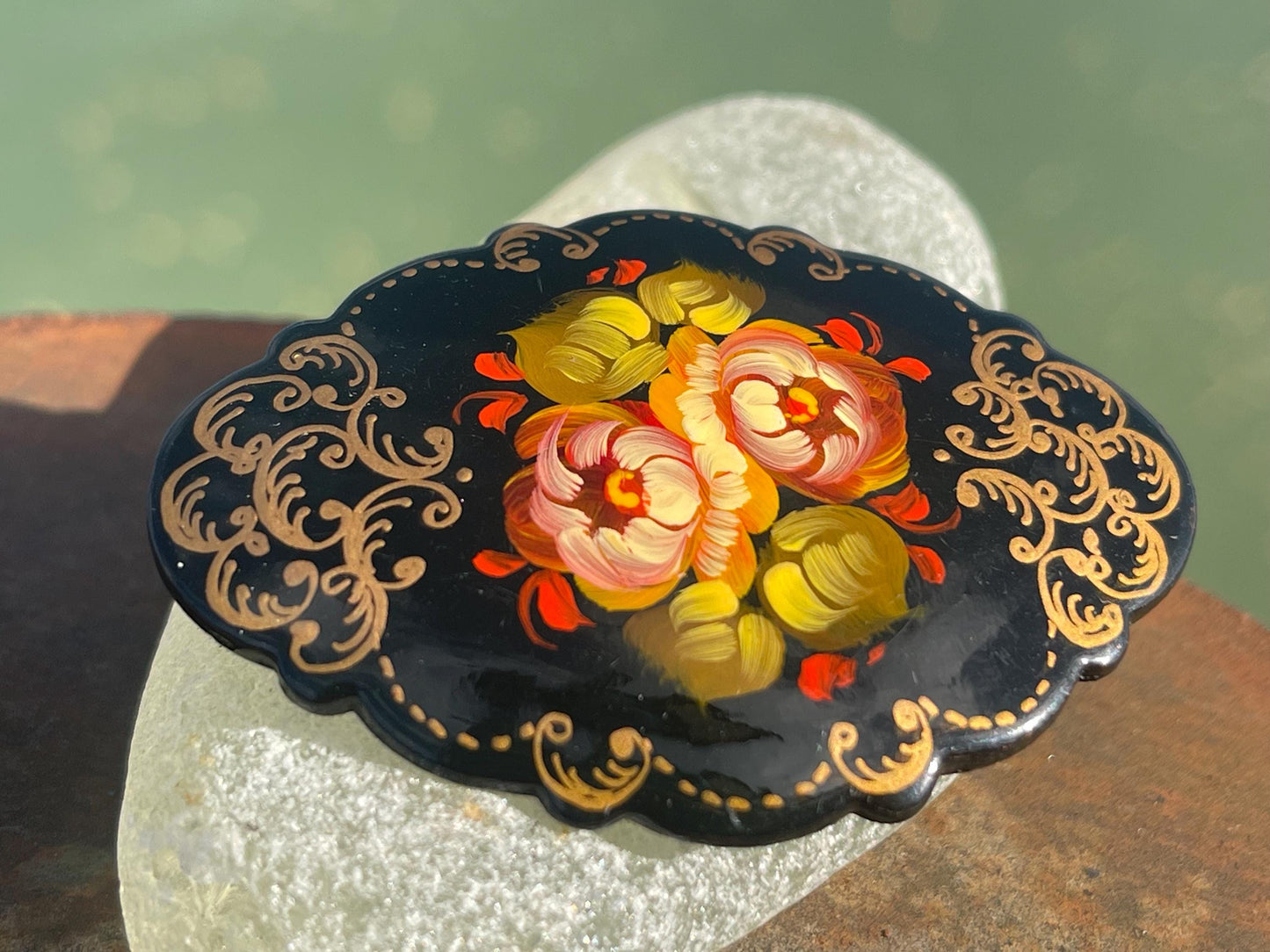 Vintage Russian brooch. Recycled brooch, eco friendly jewellery, ethical jewellery, large brooch. Eco friendly gifts, boho jewellery